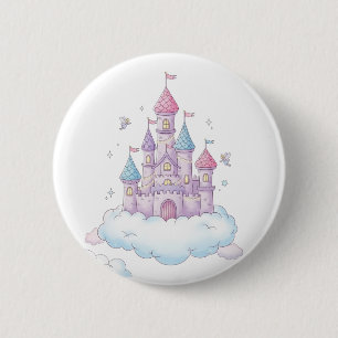 Floating Fairy Castle – Whimsical Kids’ Fantasy 6 Cm Round Badge