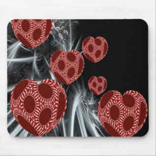Floating Fantasy Fractal Art Hearts Mousepad