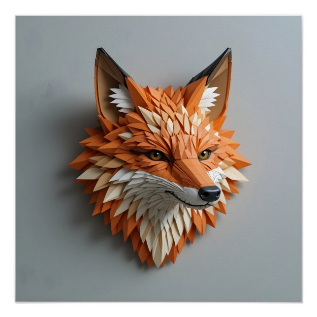Floating Fox Sculpture Poster (Front)