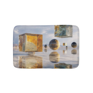 Floating Geometric Marvels Over Water Bath Mat
