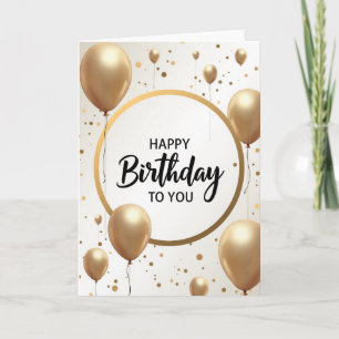 Floating Gold Birthday Card