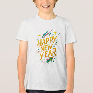 Floating Graffiti Elegance – New Year in Gold, Neo Tri-Blend Shirt