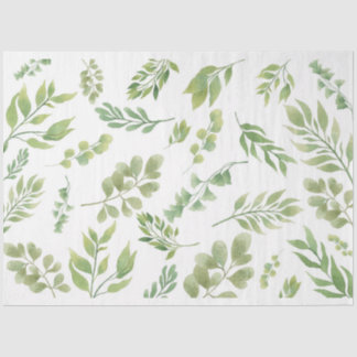 Floating Green Botanical Tissue Paper