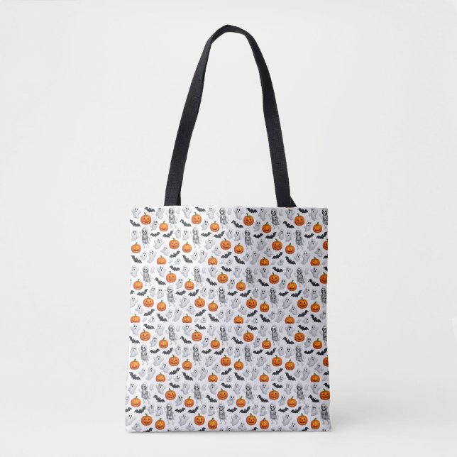 Floating Halloween Magic — Seamless Pattern of Glo Tote Bag (Front)