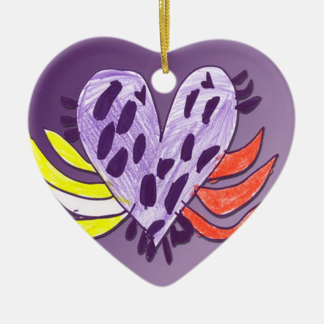 Floating Heart Ceramic Tree Decoration (Front)