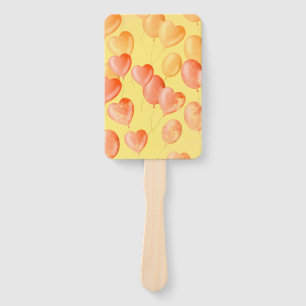 Floating Hearts & Dreams - Yellow & Orange Hand Fan