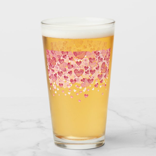 Floating Hearts Glass (Front Filled)