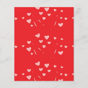 floating hearts on red