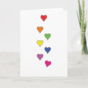 Floating Hearts on White, Tall - Blank Holiday Card