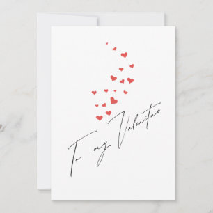 Floating Hearts To My Valentine Scripted  Holiday Card