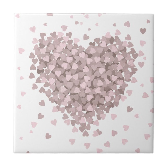 Floating hearts Valentine Tile (Front)