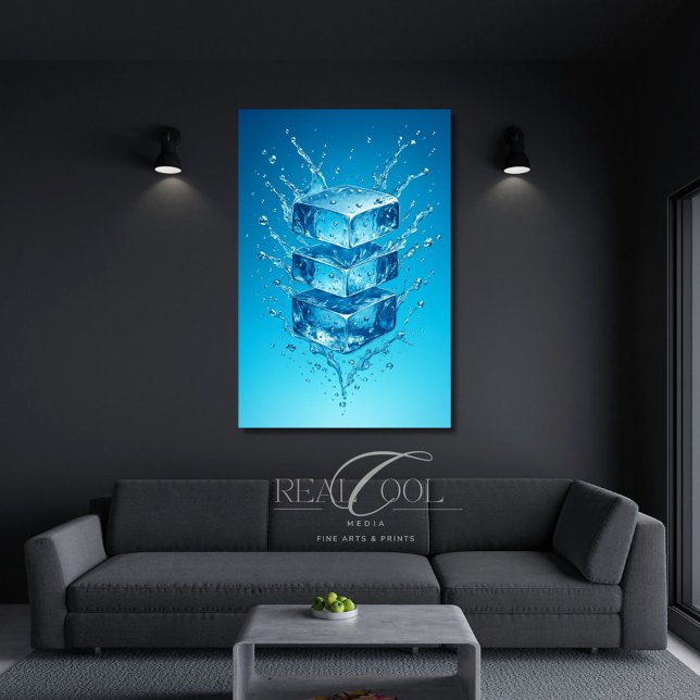 Floating Ice Cube Splash – Dynamic Digital Art Poster (Creator Uploaded)