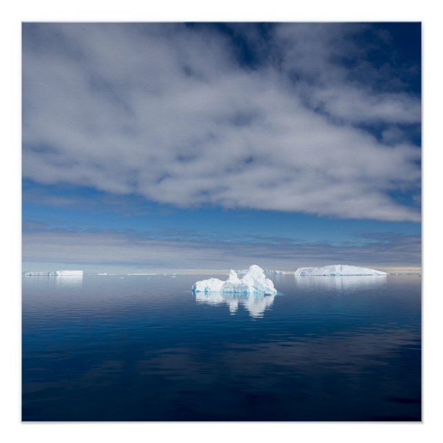 Floating ice in Antarctica Poster (Front)
