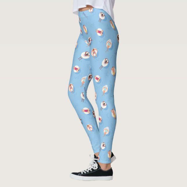Floating in the Lazy River Pattern Leggings (Left)