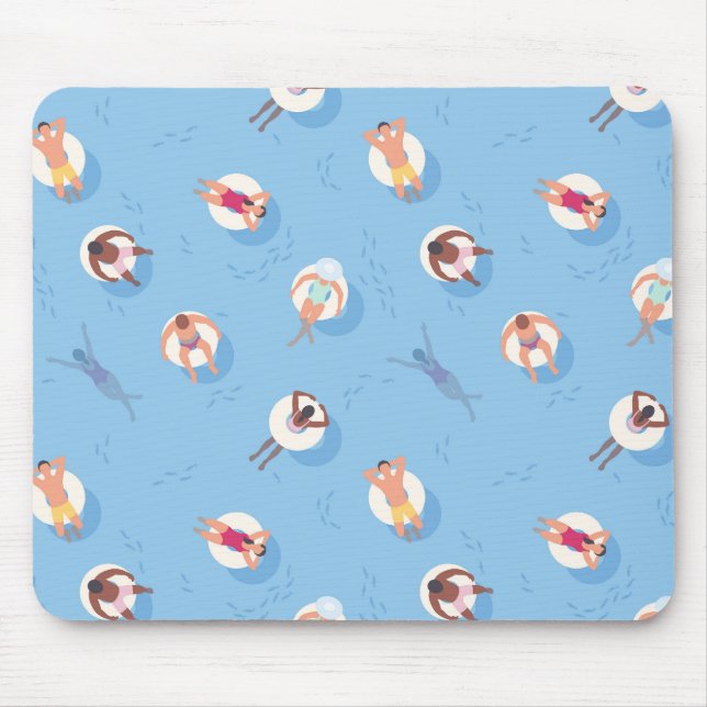 Floating in the Lazy River Pattern Mouse Pad (Front)