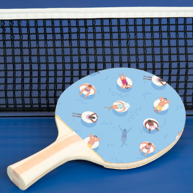 Floating in the Lazy River Pattern Ping Pong Paddle (Insitu)