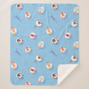 Floating in the Lazy River Pattern Sherpa Blanket