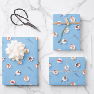 Floating in the Lazy River Pattern Wrapping Paper Sheet