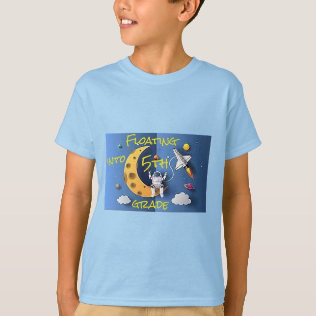 Floating into 5th Grade Basic Boys T-Shirt (Front)