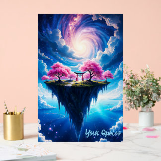 Floating Island Sakura Art Acrylic Sign