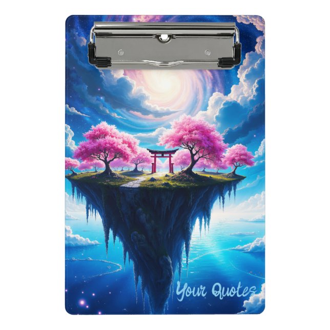 Floating Island Sakura Art Mini Clipboard (Front)