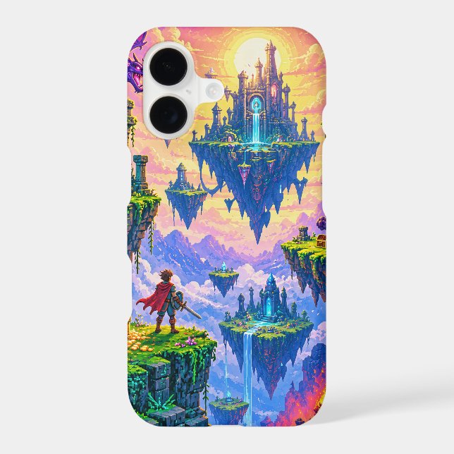 Floating Islands Pixel Fantasy Adventure Phone Cas (Back)