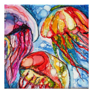 Floating Jellies Poster