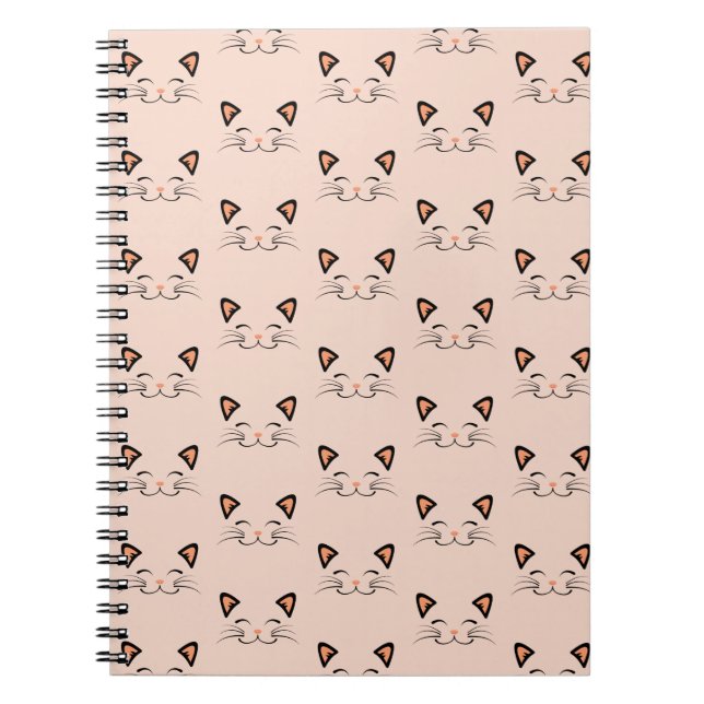 Floating Kitten Cat Face Pattern  Notebook (Front)
