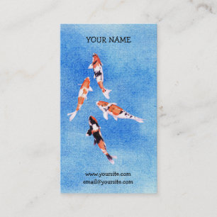 Floating Koi blue Business Card