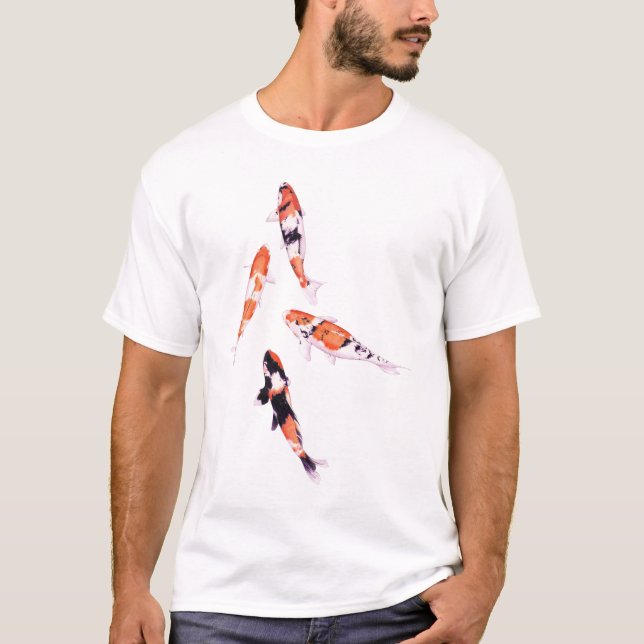 Floating Koi blue T-shirt (Front)