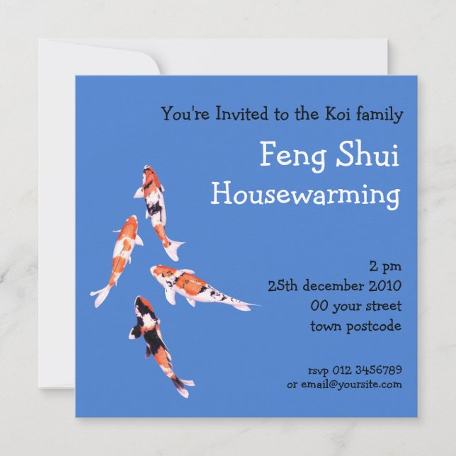 Floating Koi Invitation (Front)