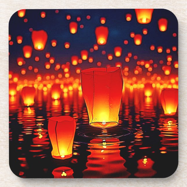 Floating Lanterns of Hope Design Coaster (Front)