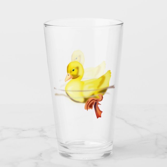 Floating Little Duck Glass - Customisable (Front)