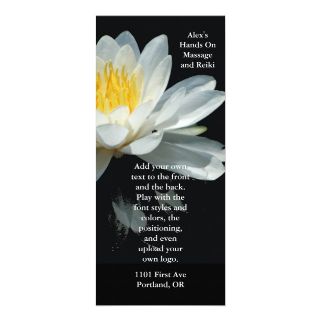 Floating Lotus Flower Rack Card (Front)