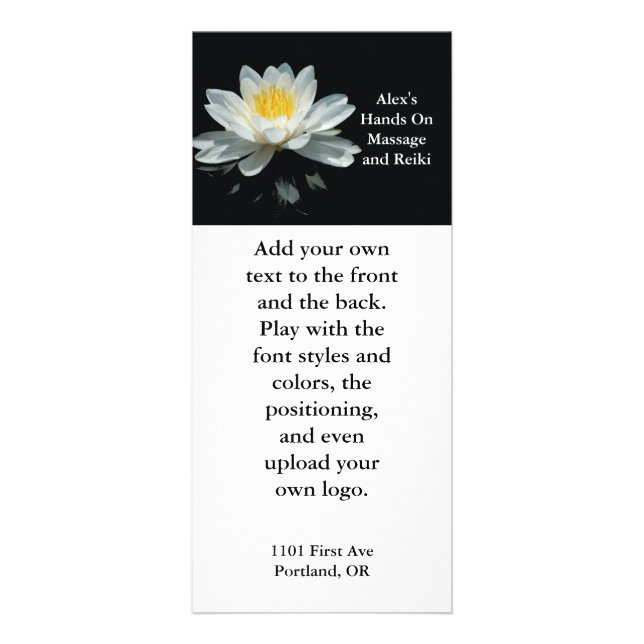 Floating Lotus Flower Rack Card (Front)