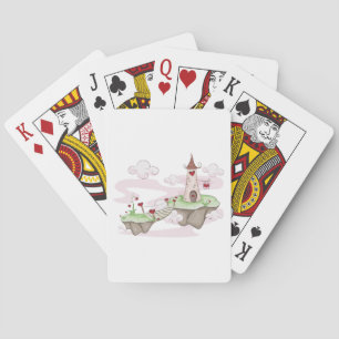 Floating Love Castle Illustration Romantic Fantasy Playing Cards