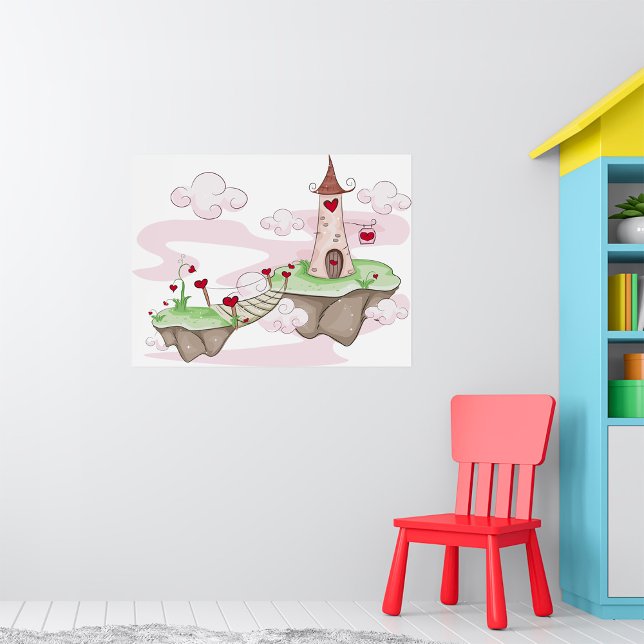Floating Love Castle Illustration Romantic Fantasy Poster (Creator Uploaded)