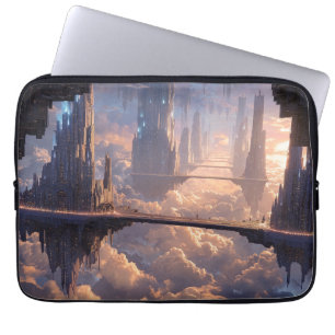 Floating Metropolis in the Clouds Laptop Sleeve