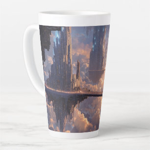 Floating Metropolis in the Clouds Latte Mug