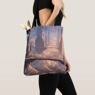 Floating Metropolis in the Clouds Tote Bag