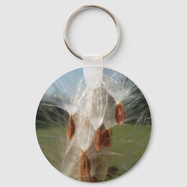 Floating Milkweed Seeds Art Print/Graphic Key Ring (Front)