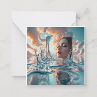 floating mirror panel rises from a calm sea card