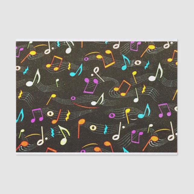 Floating Notes Fabric Print Tissue Paper (Front)