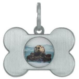 Floating Otter Pet ID Tag