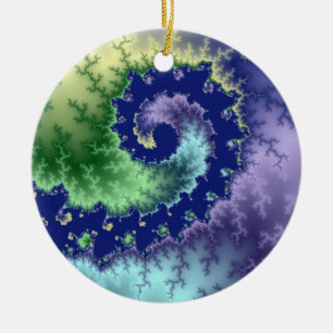 Floating Out Christmas fractal Ceramic Tree Decoration