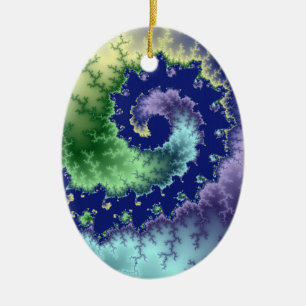 Floating Out Christmas fractal Ceramic Tree Decoration
