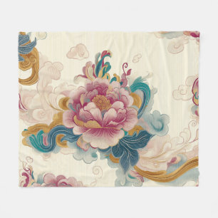 Floating Peony Fleece Blanket