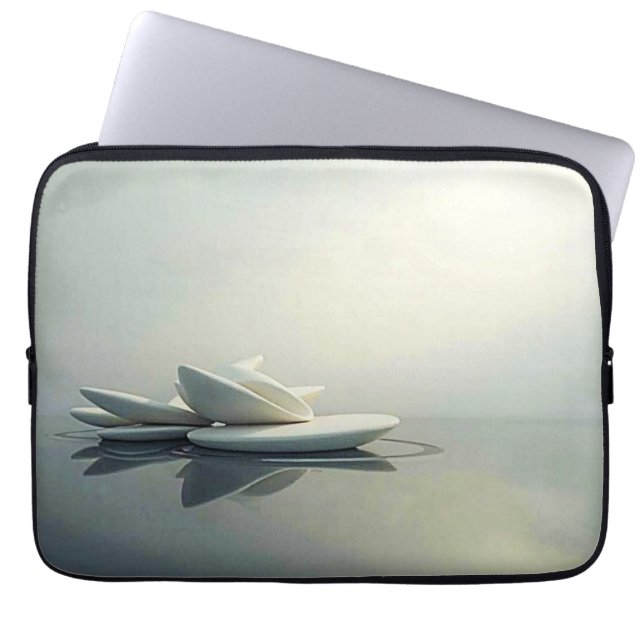 Floating Petals of Stone Design Laptop Sleeve (Front)