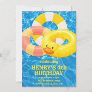 Floating Pool Themed Birthday Invitation