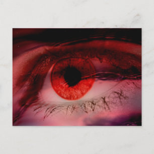 Floating Red Eye Art Postcard
